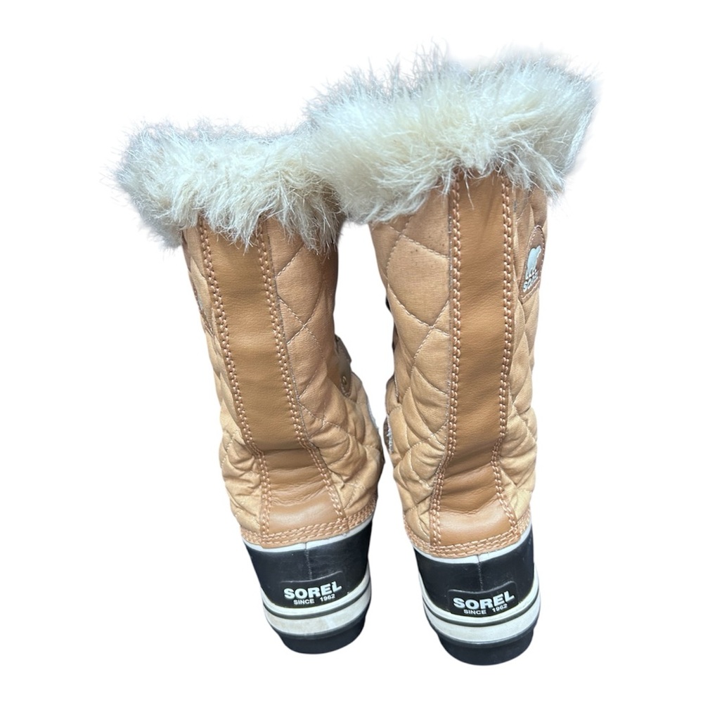 Sorel Tofino II Boots Tan Black Waterproof Winter Snow Faux Fur Size 8 - Picture 5 of 7